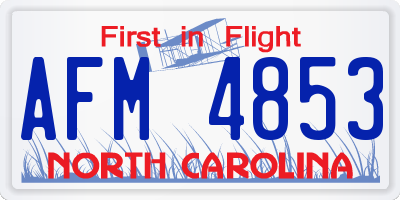NC license plate AFM4853