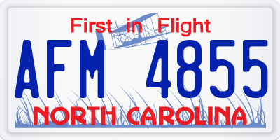 NC license plate AFM4855