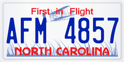 NC license plate AFM4857