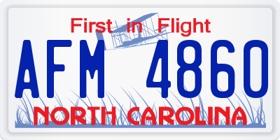 NC license plate AFM4860