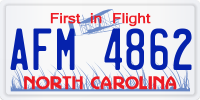 NC license plate AFM4862