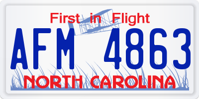 NC license plate AFM4863