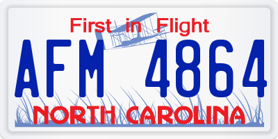 NC license plate AFM4864