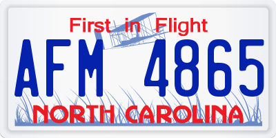 NC license plate AFM4865