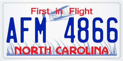 NC license plate AFM4866