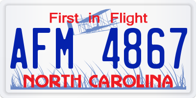 NC license plate AFM4867