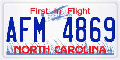 NC license plate AFM4869