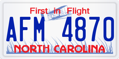 NC license plate AFM4870
