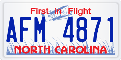 NC license plate AFM4871