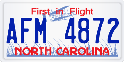 NC license plate AFM4872