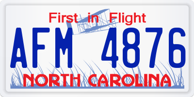 NC license plate AFM4876