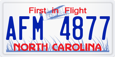 NC license plate AFM4877