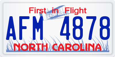 NC license plate AFM4878