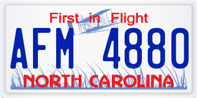 NC license plate AFM4880