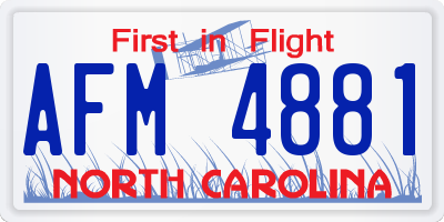 NC license plate AFM4881