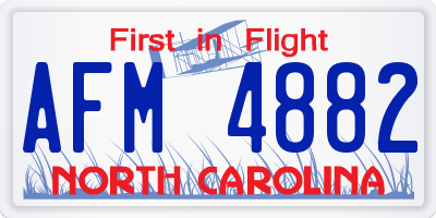 NC license plate AFM4882
