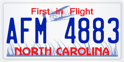 NC license plate AFM4883