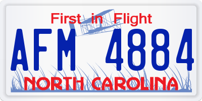 NC license plate AFM4884