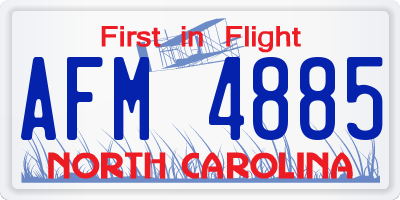 NC license plate AFM4885