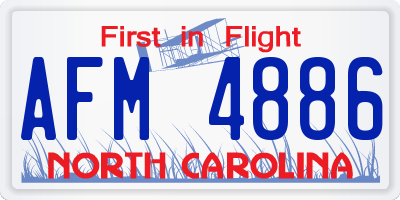 NC license plate AFM4886