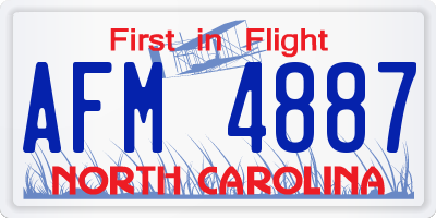 NC license plate AFM4887