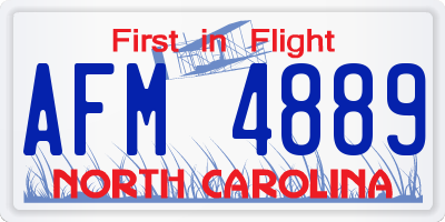 NC license plate AFM4889