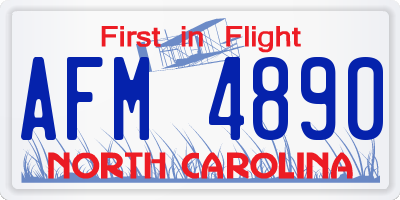 NC license plate AFM4890