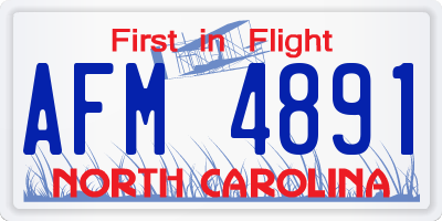 NC license plate AFM4891