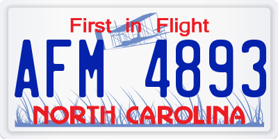 NC license plate AFM4893