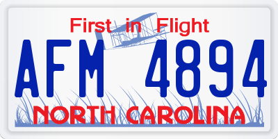 NC license plate AFM4894