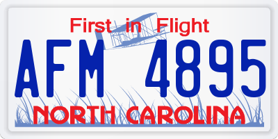 NC license plate AFM4895