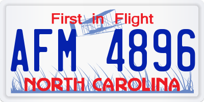 NC license plate AFM4896