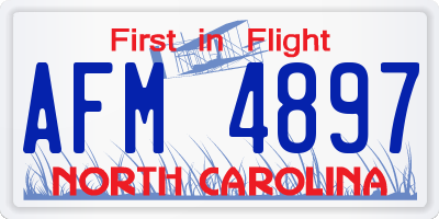 NC license plate AFM4897