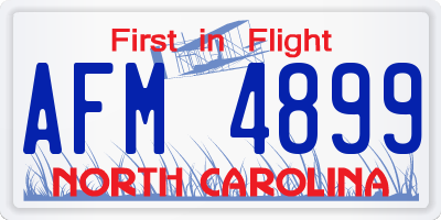 NC license plate AFM4899