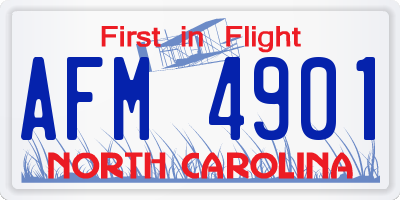 NC license plate AFM4901