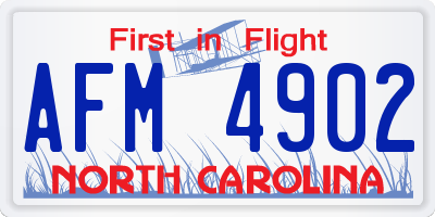 NC license plate AFM4902