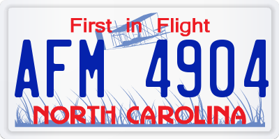 NC license plate AFM4904