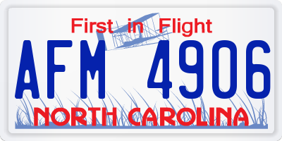 NC license plate AFM4906
