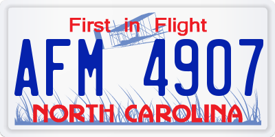 NC license plate AFM4907