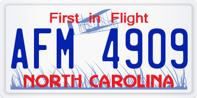 NC license plate AFM4909