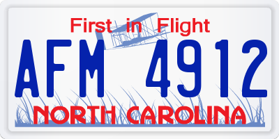 NC license plate AFM4912
