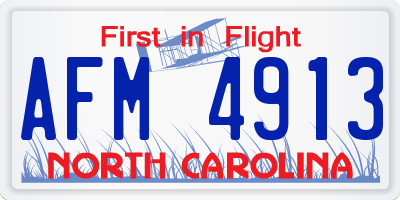 NC license plate AFM4913