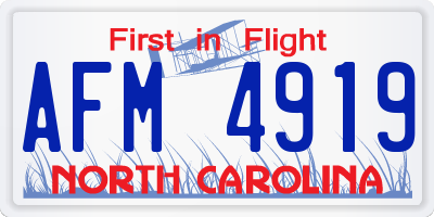 NC license plate AFM4919