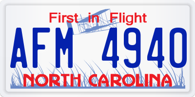 NC license plate AFM4940