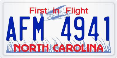 NC license plate AFM4941
