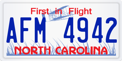 NC license plate AFM4942