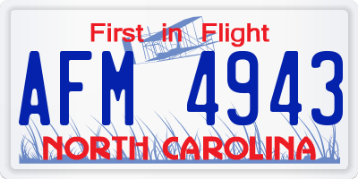 NC license plate AFM4943