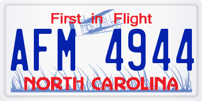 NC license plate AFM4944