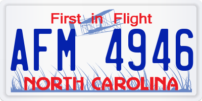 NC license plate AFM4946
