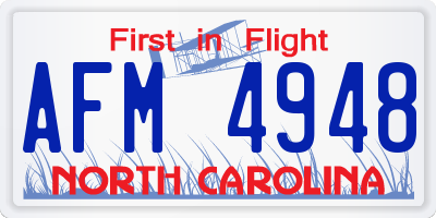 NC license plate AFM4948